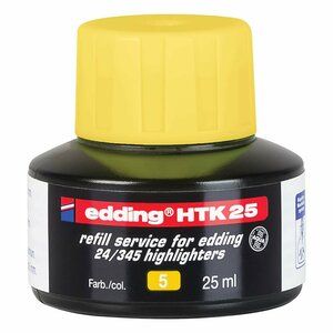 edding HTK 25 Bottled Refill Ink for Highlighter Pens 25ml Yellow - 4-HTK25005